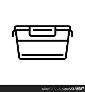 food container plastic line icon vector. food container plastic sign. isolated contour symbol black illustration. food container plastic line icon vector illustration