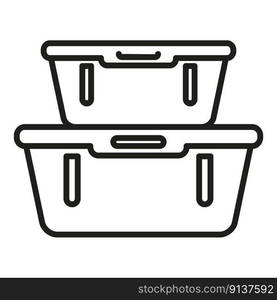 Food container snack icon outline vector. School lunch. Fresh box. Food container snack icon outline vector. School lunch