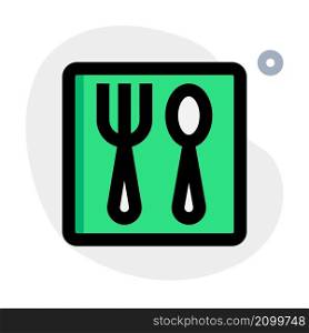 Food court with cutleries like spoon and fork