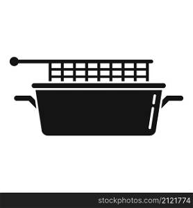 Food deep fryer icon simple vector. Oil machine. Fry basket. Food deep fryer icon simple vector. Oil machine