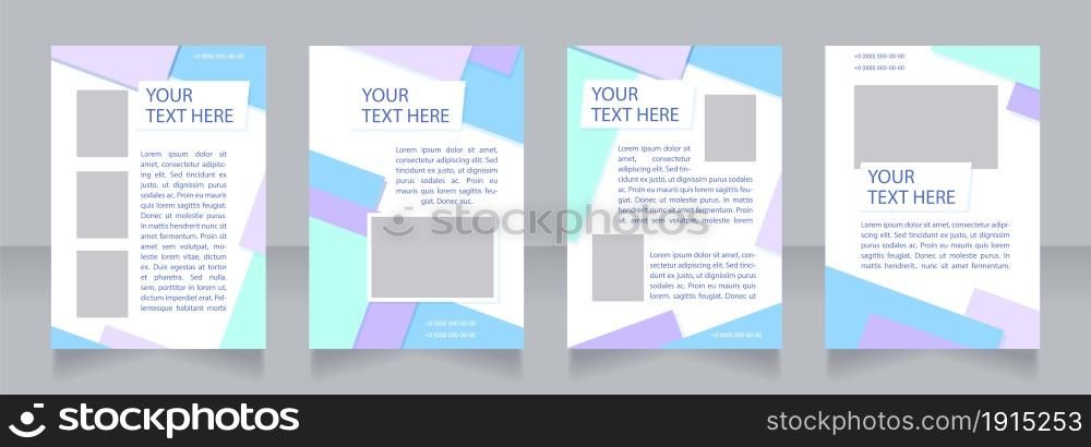 Food delivery advertising blank brochure layout design. Fast food service. Vertical poster template set with empty copy space for text. Premade corporate reports collection. Editable flyer paper pages. Food delivery advertising blank brochure layout design