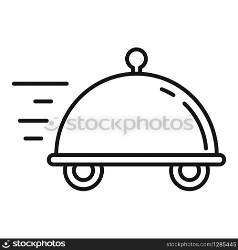 Food delivery icon. Outline food delivery vector icon for web design isolated on white background. Food delivery icon, outline style