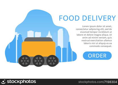 food delivery robot modern technology online vector illustration