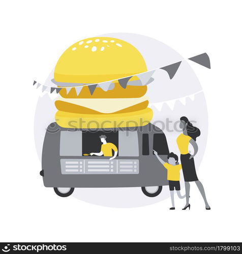 Food festival abstract concept vector illustration. Street food festival, local restaurant network, world cuisine, tasting spot, outdoor gastronomy event, open air eating fair abstract metaphor.. Food festival abstract concept vector illustration.