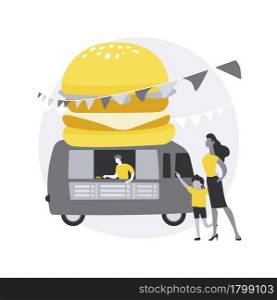 Food festival abstract concept vector illustration. Street food festival, local restaurant network, world cuisine, tasting spot, outdoor gastronomy event, open air eating fair abstract metaphor.. Food festival abstract concept vector illustration.