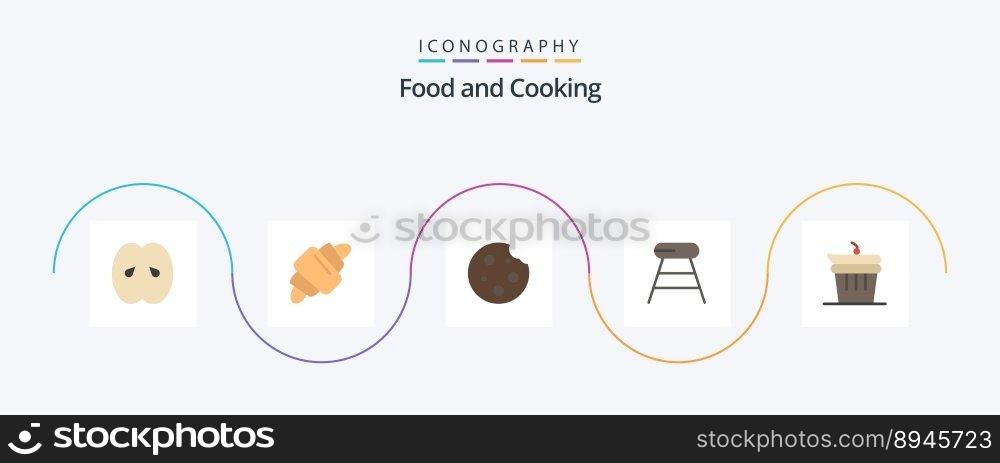 Food Flat 5 Icon Pack Including seat. drink. meal. coffee. drink