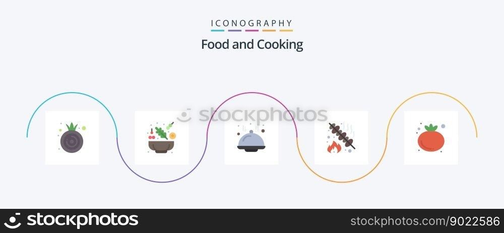 Food Flat 5 Icon Pack Including . vegetable. line. tomato. party