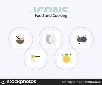 Food Flat Icon Pack 5 Icon Design. fruit. blueberry. chinese. healthy food. eggs