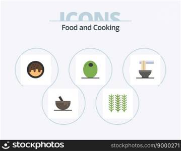 Food Flat Icon Pack 5 Icon Design. noodles. chinese. dessert. vegetable. food