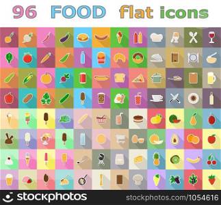 food flat icons vector illustration isolated on background