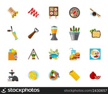 Food for picnic icon set. Can be used for topics like barbecue, alcohol, eating outdoors, unhealthy food