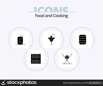 Food Glyph Icon Pack 5 Icon Design. drink. restaurant. coca. food and restaurant. food