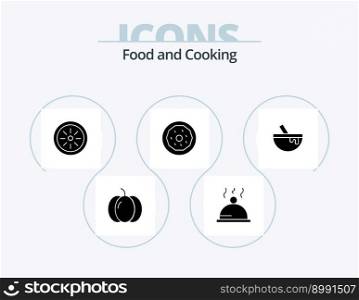 Food Glyph Icon Pack 5 Icon Design. food. bowl. fruit. bowl. food