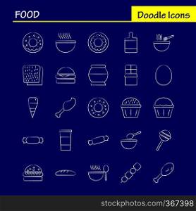 Food Hand Drawn Icons Set For Infographics, Mobile UX/UI Kit And Print Design. Include  Bbq, Meat, Food, Meal, Oven, Cooking, Food, Meal, Collection Modern Infographic Logo and Pictogram. Vector