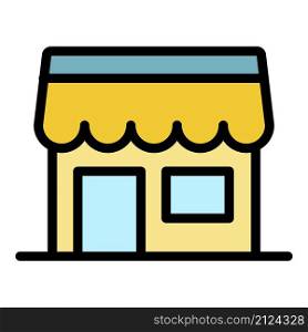 Food house icon. Outline food house vector icon color flat isolated. Food house icon color outline vector