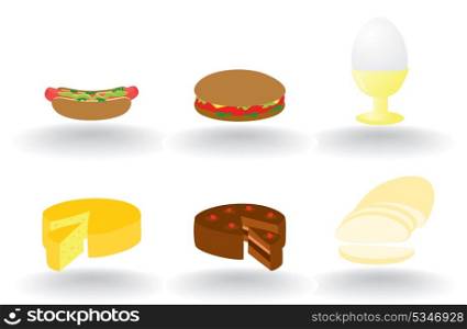 Food icon2. Set of icons of meal on a white background. A vector illustration