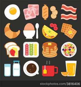Food icons, breakfast