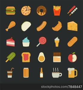 Food icons , flat design , eps10 vector format