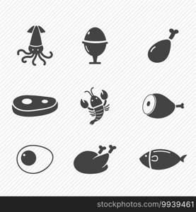 Food icons isolated on background