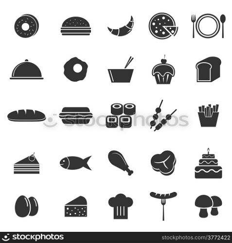 Food icons on white background, stock vector