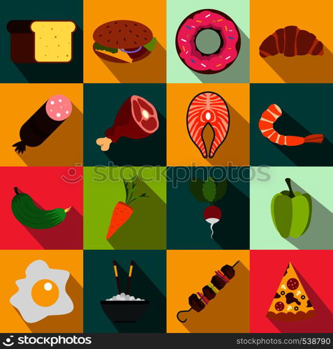 Food icons set in flat style for any design. Food icons set