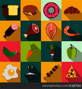 Food icons set in flat style for any design. Food icons set