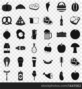 Food icons set. Simple style of 36 food vector icons for web for any design. Food icons set, simle style