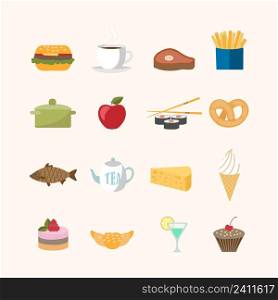 Food icons set vector illustration