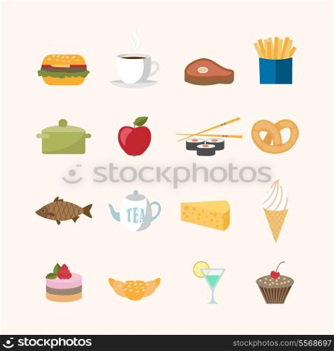 Food icons set vector illustration