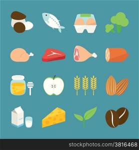 Food icons, vector
