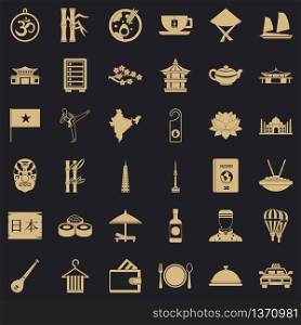 Food in dish icons set. Simple style of 36 food in dish vector icons for web for any design. Food in dish icons set, simple style