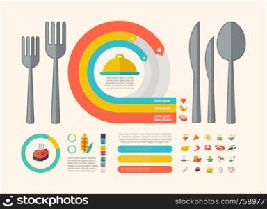 Food Infographic Template. Vector Customizable Elements.