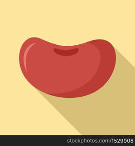 Food kidney bean icon. Flat illustration of food kidney bean vector icon for web design. Food kidney bean icon, flat style