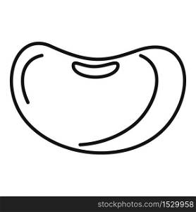Food kidney bean icon. Outline food kidney bean vector icon for web design isolated on white background. Food kidney bean icon, outline style