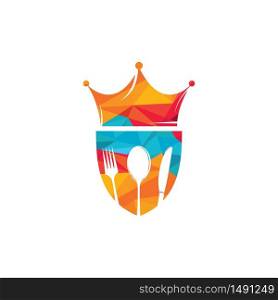 Food king vector logo design. Royal food logo concept.