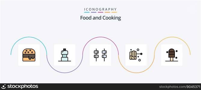 Food Line Filled Flat 5 Icon Pack Including . food.