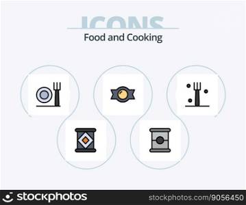Food Line Filled Icon Pack 5 Icon Design. . food. loaf. cookie. baking