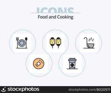 Food Line Filled Icon Pack 5 Icon Design. . fried. food. food. corn