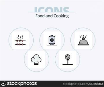 Food Line Filled Icon Pack 5 Icon Design. macaroon. eat. food. diet. donut