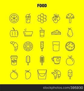 Food Line Icon for Web, Print and Mobile UX/UI Kit. Such as: Croissant, Food, Eat, Ice, Ice Cream, Eat, Cream, Pictogram Pack. - Vector
