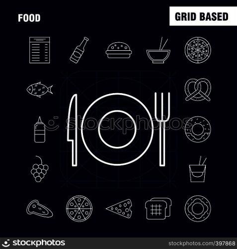 Food Line Icon for Web, Print and Mobile UX/UI Kit. Such as: Glass, Food, Drink, Cup, Burger, Eat, Food, Fast Pictogram Pack. - Vector