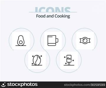 Food Line Icon Pack 5 Icon Design. . food. cookie. avocado. wafer