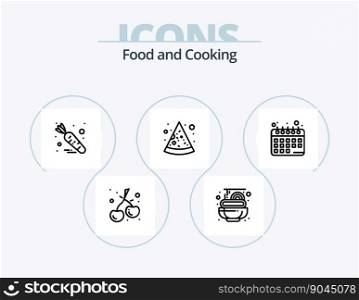Food Line Icon Pack 5 Icon Design. . spaghetti. jelly. pasta. raspberry