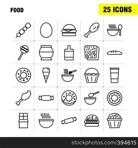 Food Line Icons Set For Infographics, Mobile UX/UI Kit And Print Design. Include: Bbq, Meat, Food, Meal, Oven, Cooking, Food, Meal, Collection Modern Infographic Logo and Pictogram. Vector
