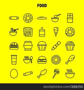 Food Line Icons Set For Infographics, Mobile UX/UI Kit And Print Design. Include: Bbq, Meat, Food, Meal, Oven, Cooking, Food, Meal, Collection Modern Infographic Logo and Pictogram. Vector