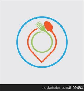 Food location logo images illustration design