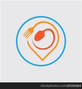 Food location logo images illustration design