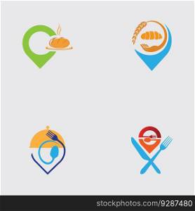 Food location Logo set designs concept vector, Restaurant logo designs template illustration