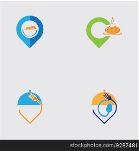 Food location Logo set designs concept vector, Restaurant logo designs template illustration