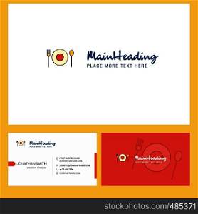 Food Logo design with Tagline & Front and Back Busienss Card Template. Vector Creative Design